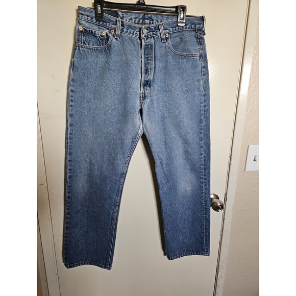 Vintage Levi’s 501 XX Distressed Faded Jeans Denim Made‎ in USA 90s Size 36x32 - Picture 1 of 9
